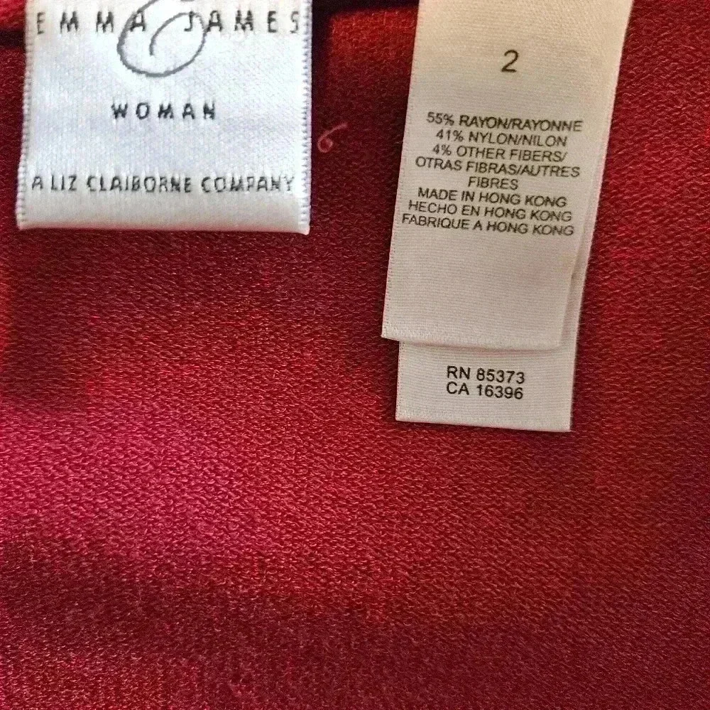 Emma James Red Gold Cardigan Plus Sz 2